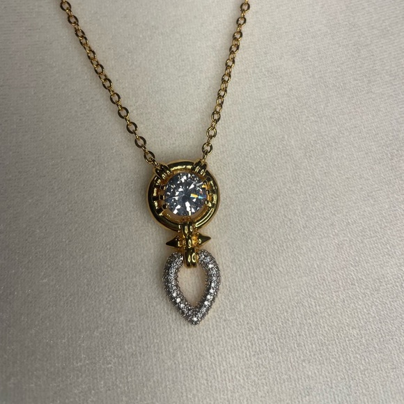 Noir Fashion necklace, Gold and Crystal Pendant Necklace - Picture 1 of 6